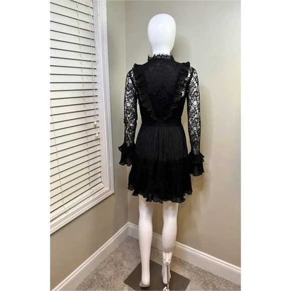 Black Lace Trimmed Dress - Picture 12 of 13